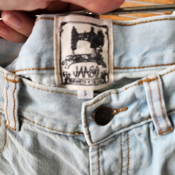 JAASE Marilyn Size 10/small ripped bleached blue denim shorts high waist - Picture 8 of 8